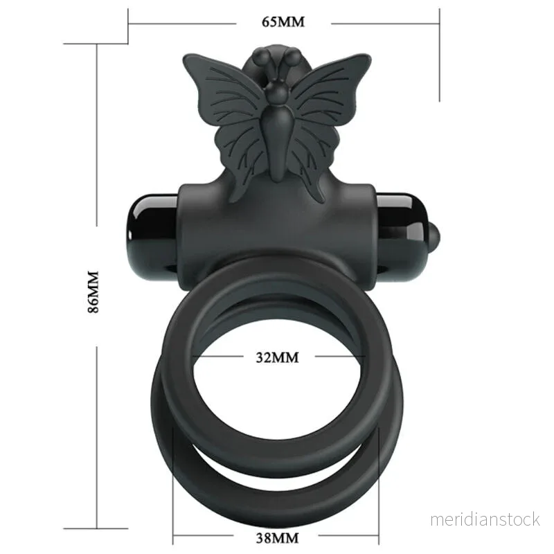 PRETTY LOVE - DOUBLE VIBRATING RING WITH BLACK STIMULATOR - Bild 2