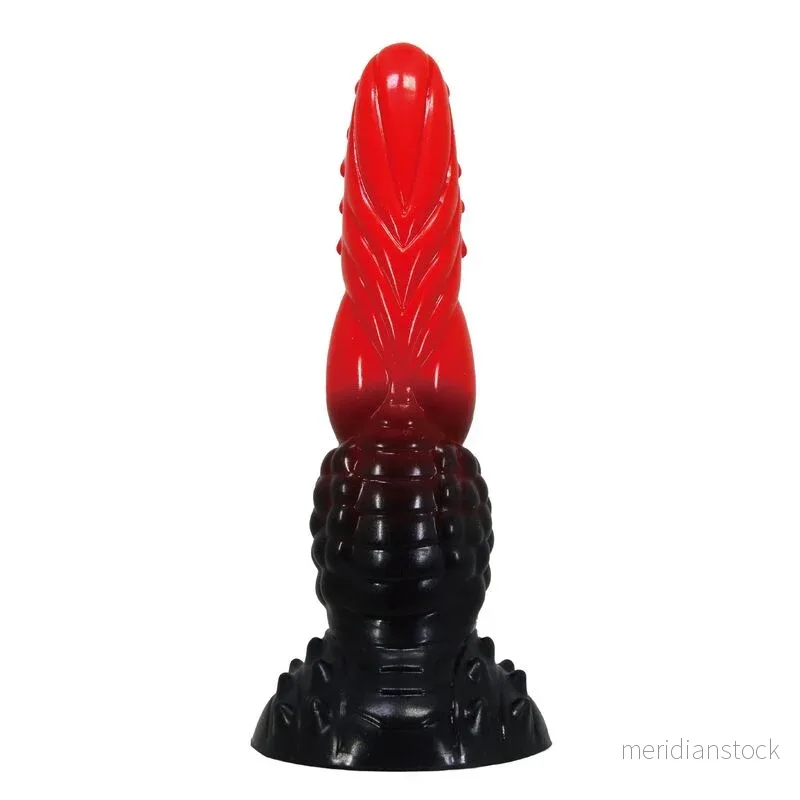 POWER MONSTERS - FIRE DRAGON FANTASY DILDO WITH SUCTION CUP 24.5 CM Ø 5.8 CM RED & BLACK