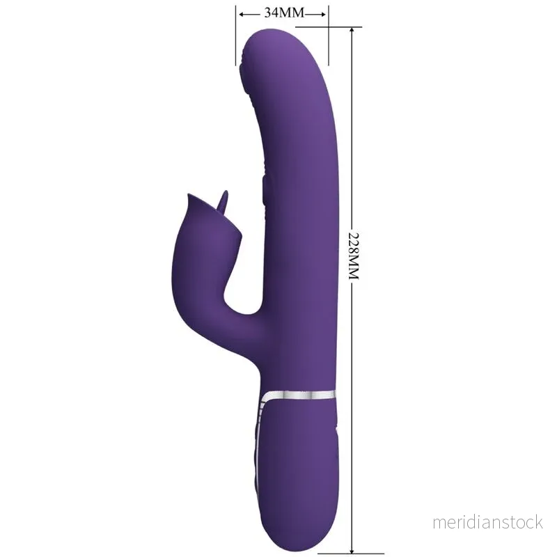 PRETTY LOVE - RABBIT VIBRATOR WITH LICKING PURPLE - Bild 2
