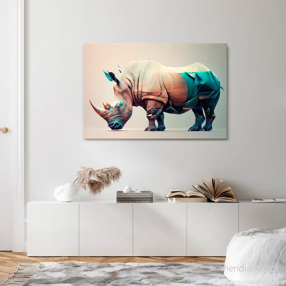 FUTURISTIC RHINO Horizontal Canvas Print FUTURISTIC RHINO Horizontal Canvas Print