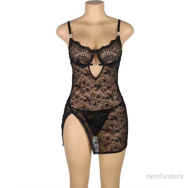 SUBBLIME - 954185 LACE BABYDOLL WITH ADJUSTABLE STRAPS BLACK S/M - Bild 2