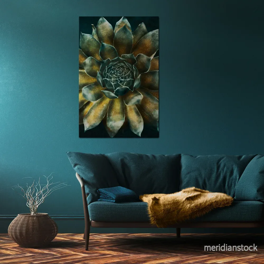 MYSTICAL SUCCULENT WHIRL Vertical Canvas Print MYSTICAL SUCCULENT WHIRL Vertical Canvas Print