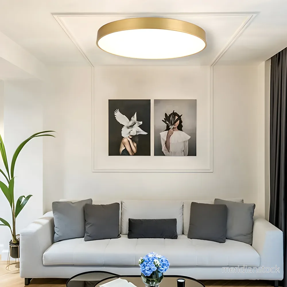 Taklampa LED i guld – ultratunn rund plafond i modern design - Bild 3