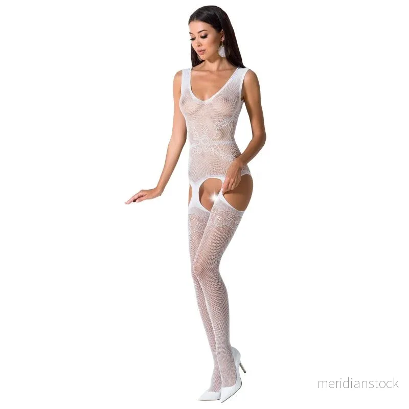 PASSION - WOMAN BS062 WHITE BODYSTOCKING ONE SIZE