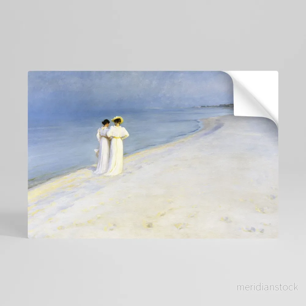 SUMMER EVENING ON SKAGEN'S BEACH Självhäftande Horisontell Poster - Bild 2