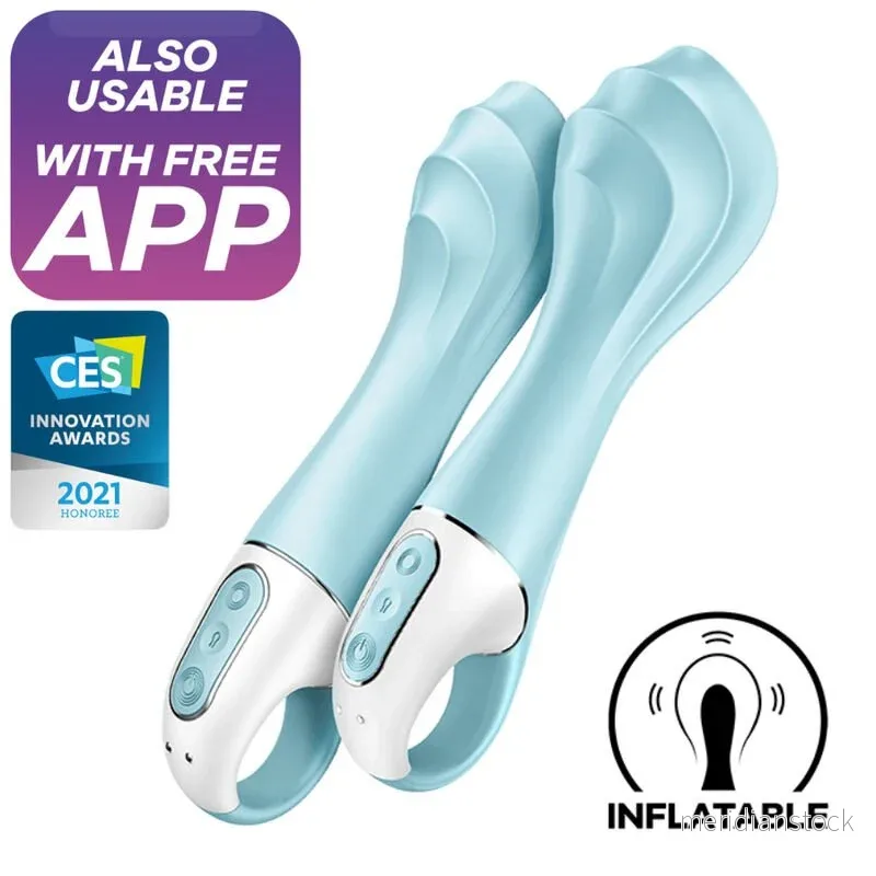 SATISFYER - AIR PUMP VIBRATOR 5+ INFLATABLE G-SPOT VIBRATOR APP BLUE - Bild 3
