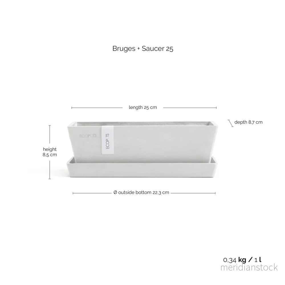 Kruka Bruge 25cm + krukfat vit - Bild 3