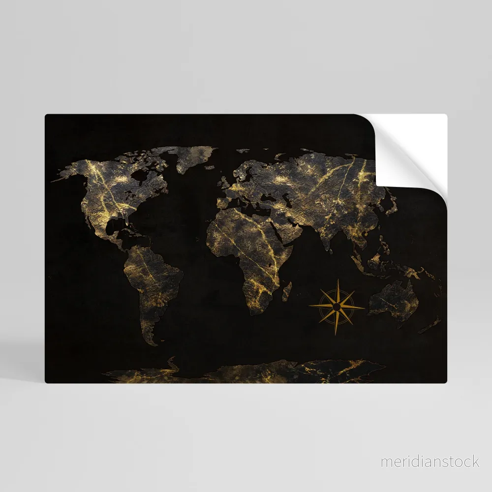GOLDEN GEOGRAPHY Självhäftande Horisontell Poster GOLDEN GEOGRAPHY Självhäftande Horisontell Poster
