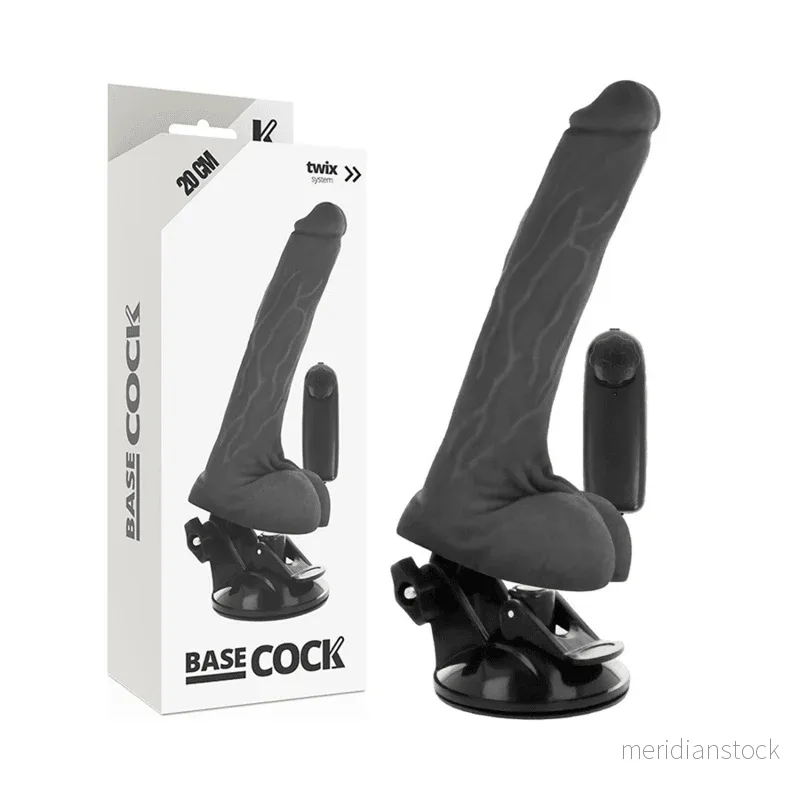 BASECOCK - REALISTIC NATURAL REMOTE CONTROL VIBRATOR WITH TESTICLES 20 CM -O- 4 CM - Bild 2