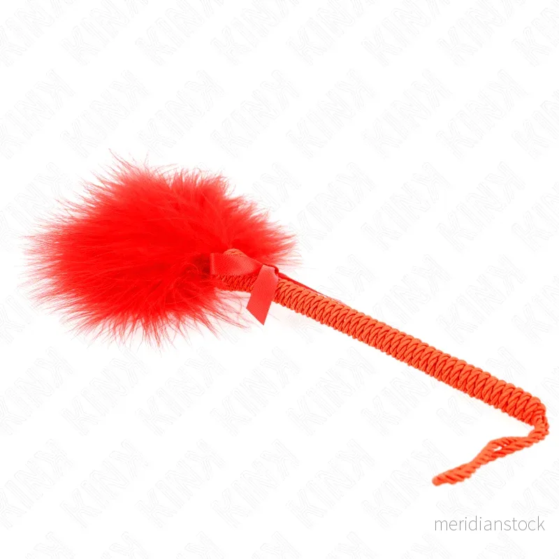 KINK - NYLON ROPE WAND WITH TICKLE FEATHERS AND RED BOW 25 CM - Bild 2