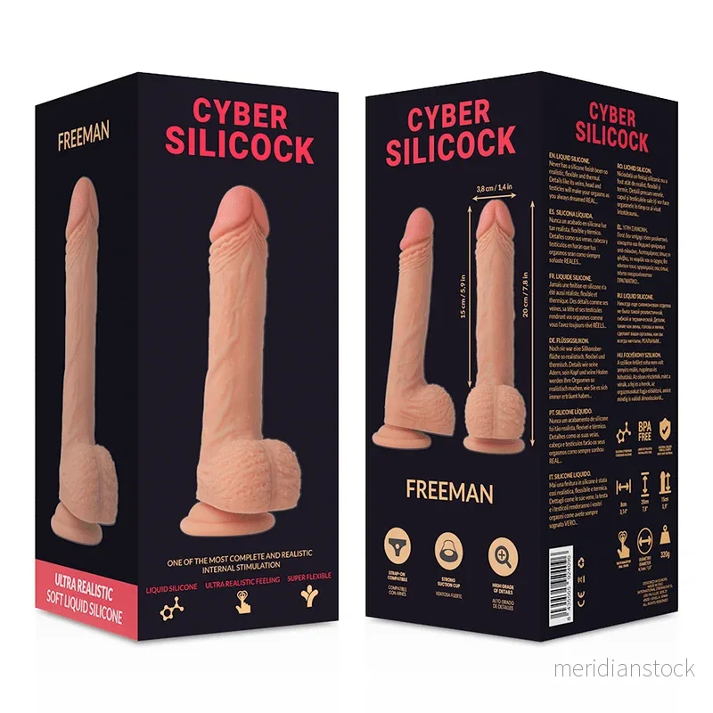 CYBER SILICOCK - FREEMAN ULTRA REALISTIC SOFT LIQUID SILICONE 20 CM -O- 3.8 CM - Bild 2