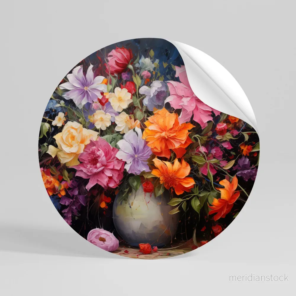 EUPHORIC BOUQUET Rund väggdekal - Bild 2