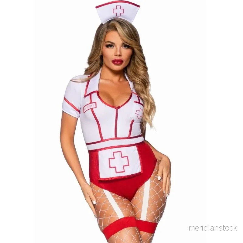 LEG AVENUE - SEXY NURSE COSTUME RED/WHITE M - Bild 2