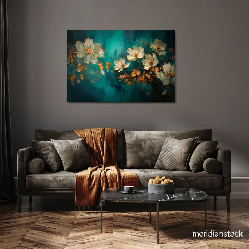 TRANQUIL GARDEN MUSE Horizontal Canvas Print - Bild 2