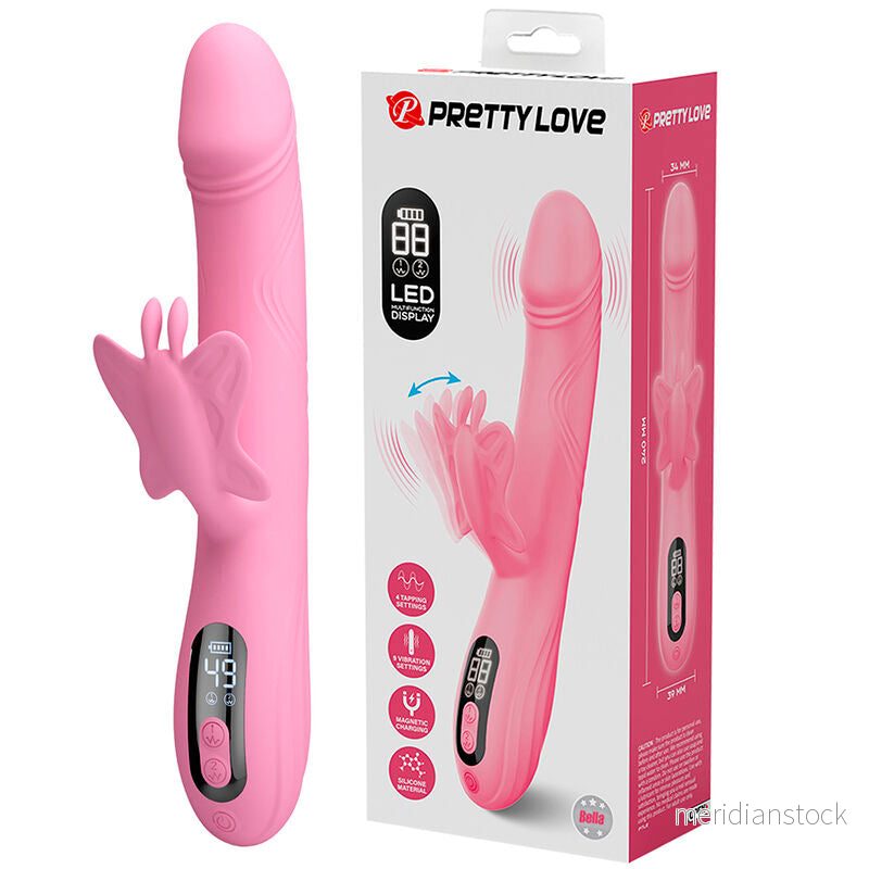 PRETTY LOVE - BELLA RABBIT VIBRATOR WITH BUTTERFLY STIMULATION AND LED PINK