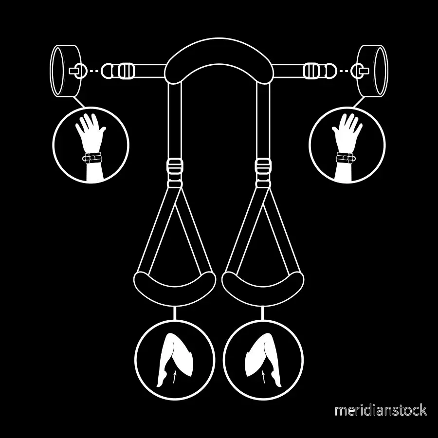 FETISH SUBMISSIVE - OPEN LEGS POSITION WITH NOPRENE LINING HANDCUFFS - Bild 2