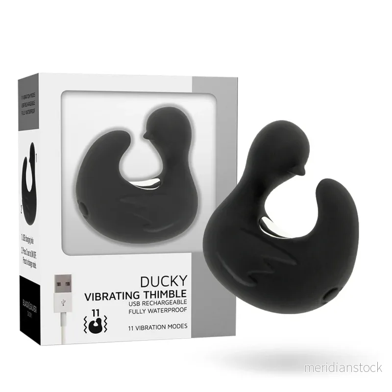 BLACK&SILVER - DUCKYMANIA RECHARGEABLE SILICONE STIMULATING DUCK THIMBLE - Bild 2