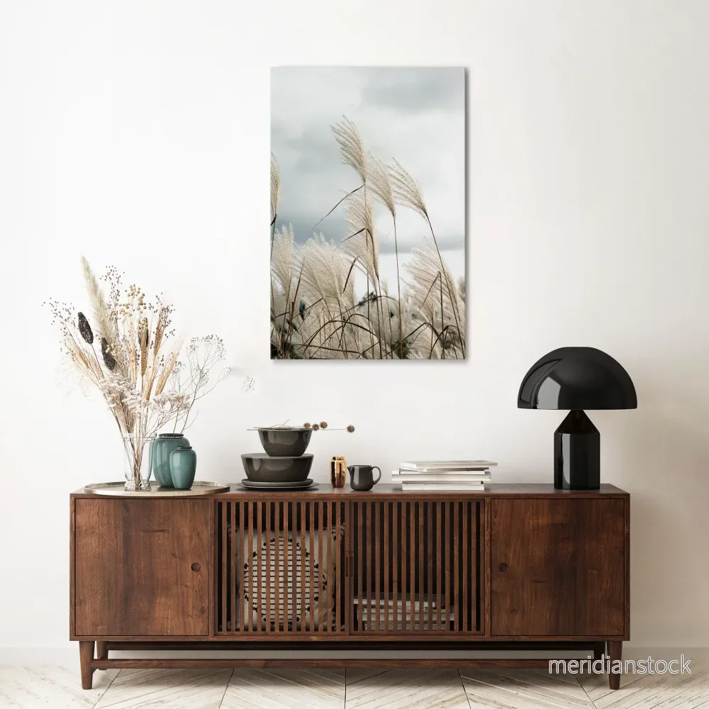 CLOUDS ABOVE GRASS Vertical Canvas Print - Bild 2