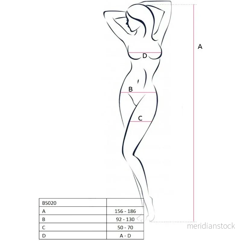 PASSION - WOMAN BS020 BODYSTOCKING BLACK ONE SIZE - Bild 2