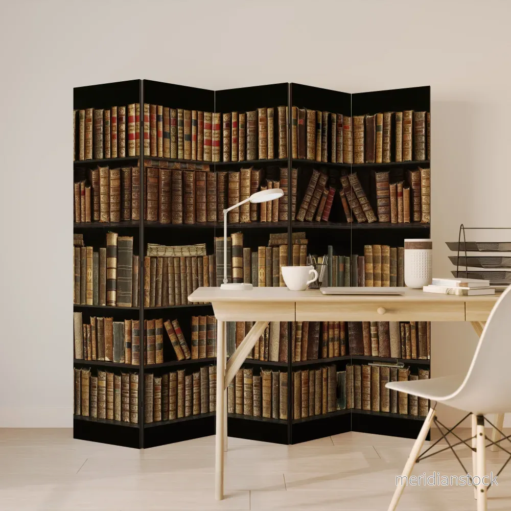 SHELVES OF TIME Dekorativ rumsavdelare – 5 paneler - Bild 3