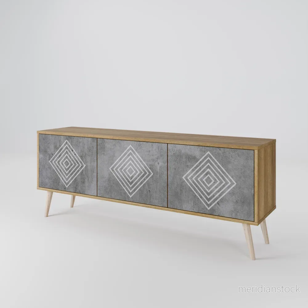 POLYGONAL ARTISTRY TV-bänk med 3 dörrar