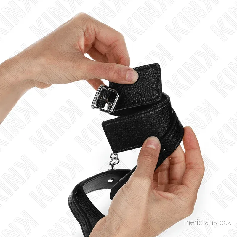 KINK - SNAKE PATTERN WRIST RESTRAINTS BLACK ADJUSTABLE 20-28 CM X 5.4 CM - Bild 3