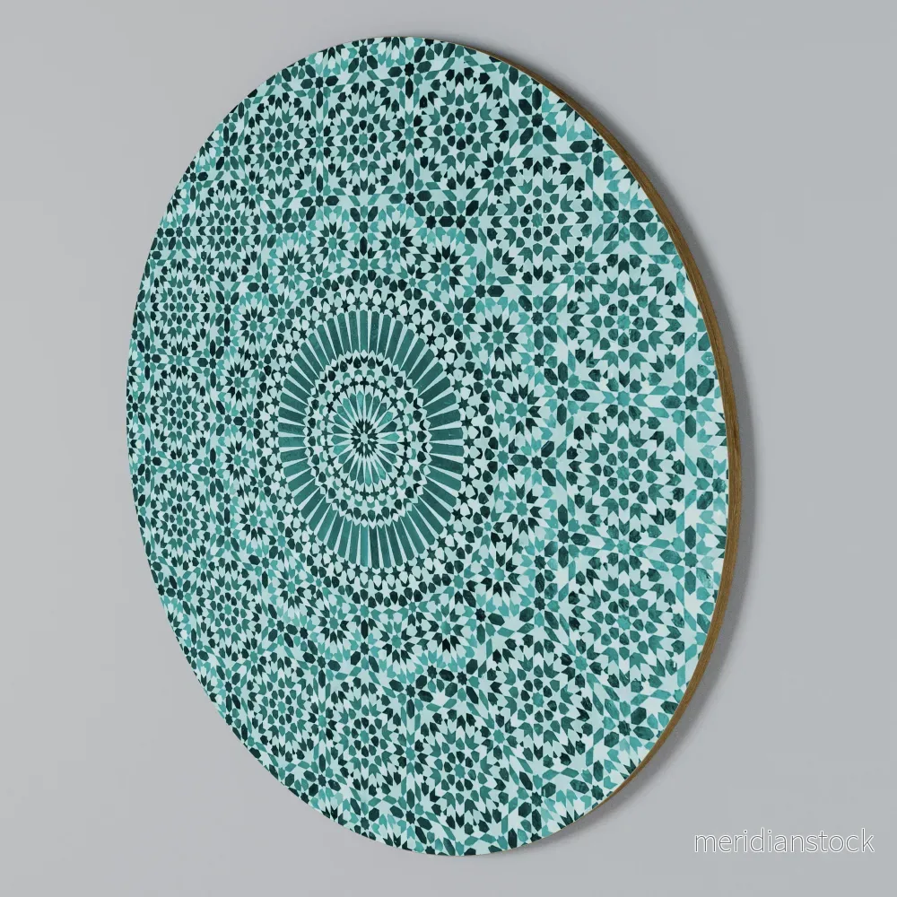 MOROCCAN TURQUOISE Rund väggdekor