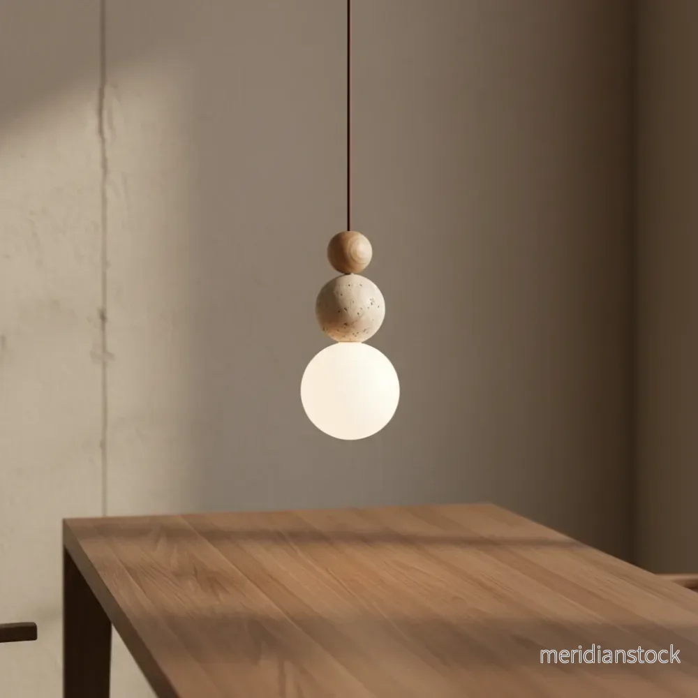 Hängande lampa Travertin trä - WoodSphere