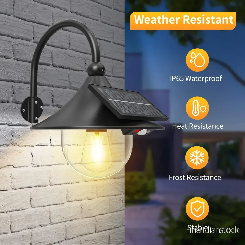 Solcellsdriven rörelsesensor för ladugårdsväggar med 3 lägen och flexibel arm (2-pack) – Halden - Bild 3