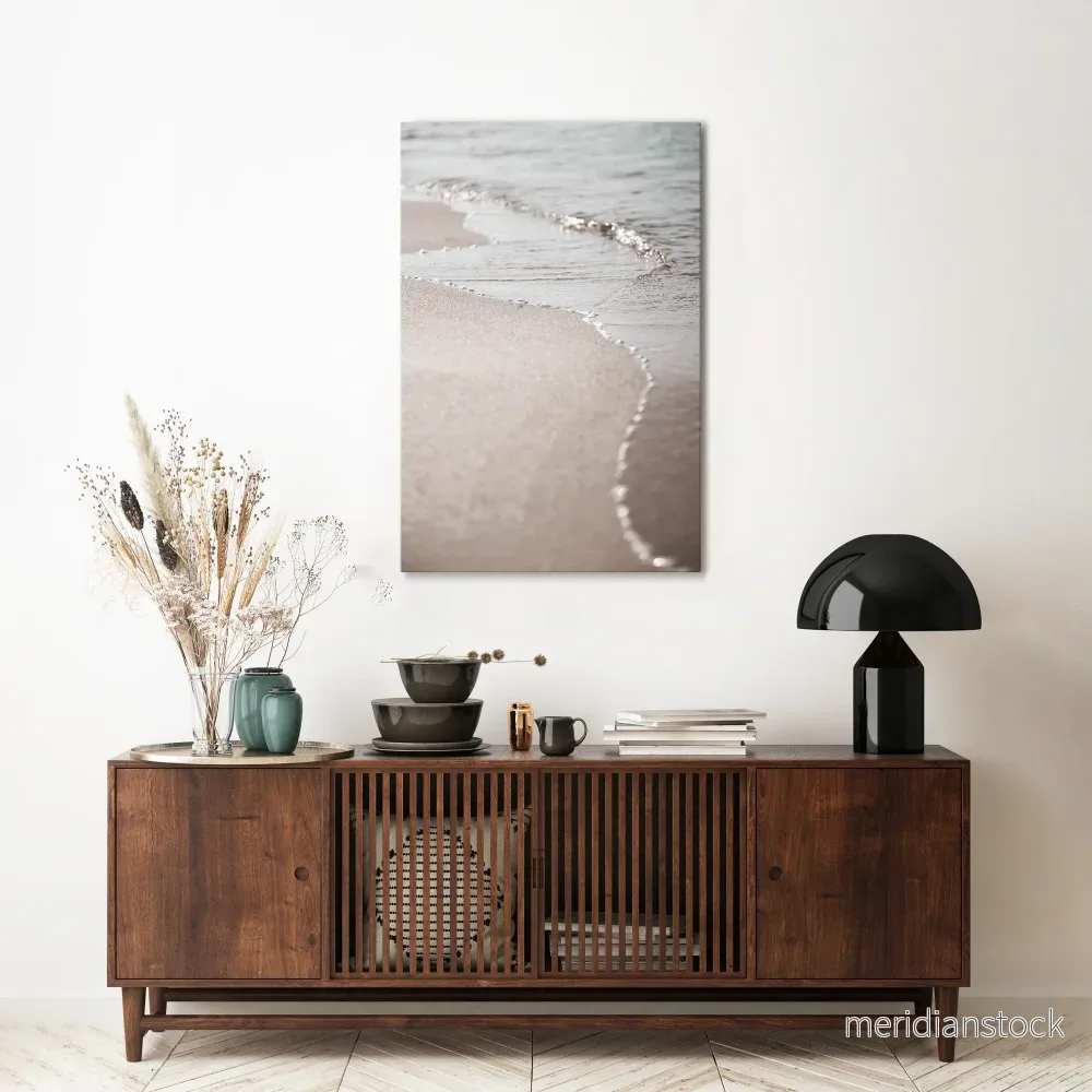 SILKEN SHORELINE DANCE Vertical Canvas Print