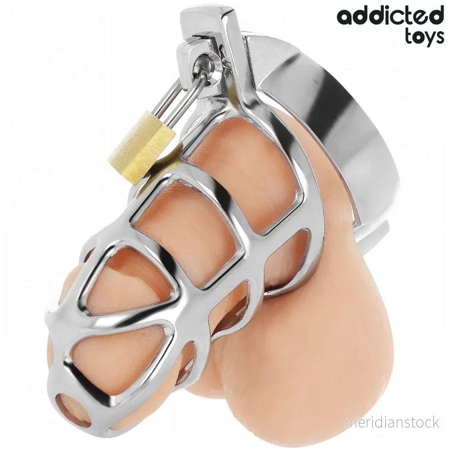 ADDICTED TOYS LOCKED - SILVER LOCK PENIS CAGE METAL SIZE M - Bild 3