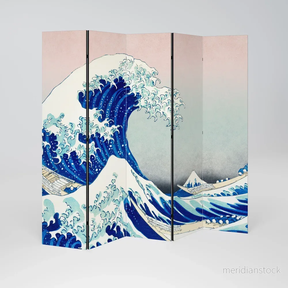 THE GREAT WAVE Dekorativ rumsavdelare – 5 paneler - Bild 2