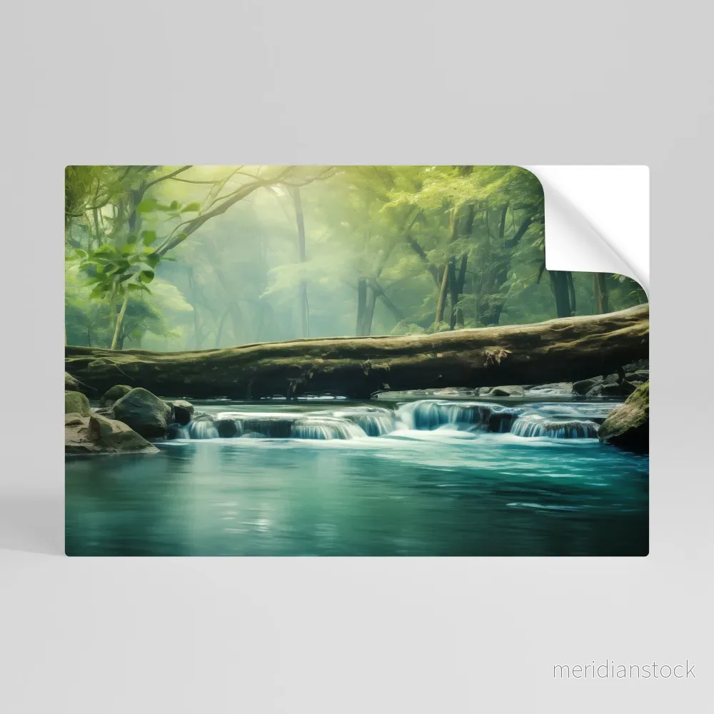 DREAMY WATERFALL GLIMMER Självhäftande Horisontell Poster DREAMY WATERFALL GLIMMER Självhäftande Horisontell Poster