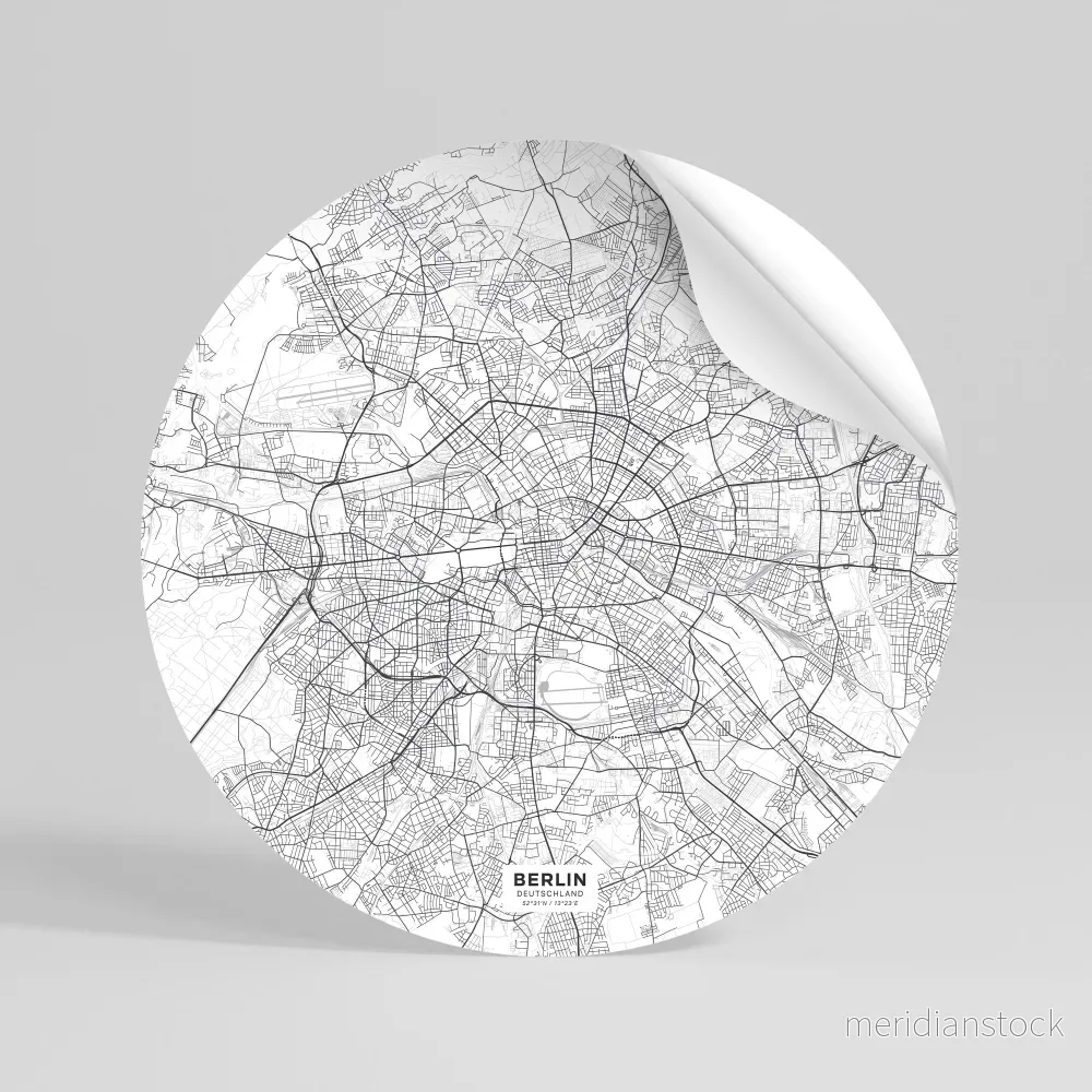 BERLIN PLAN Rund väggdekal BERLIN PLAN Rund väggdekal