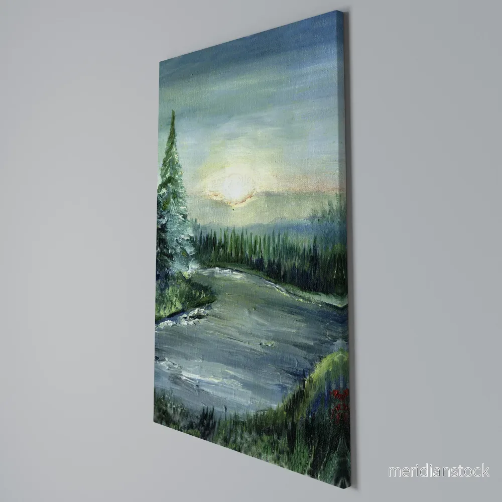 FOREST SUNSET Vertical Canvas Print - Bild 3