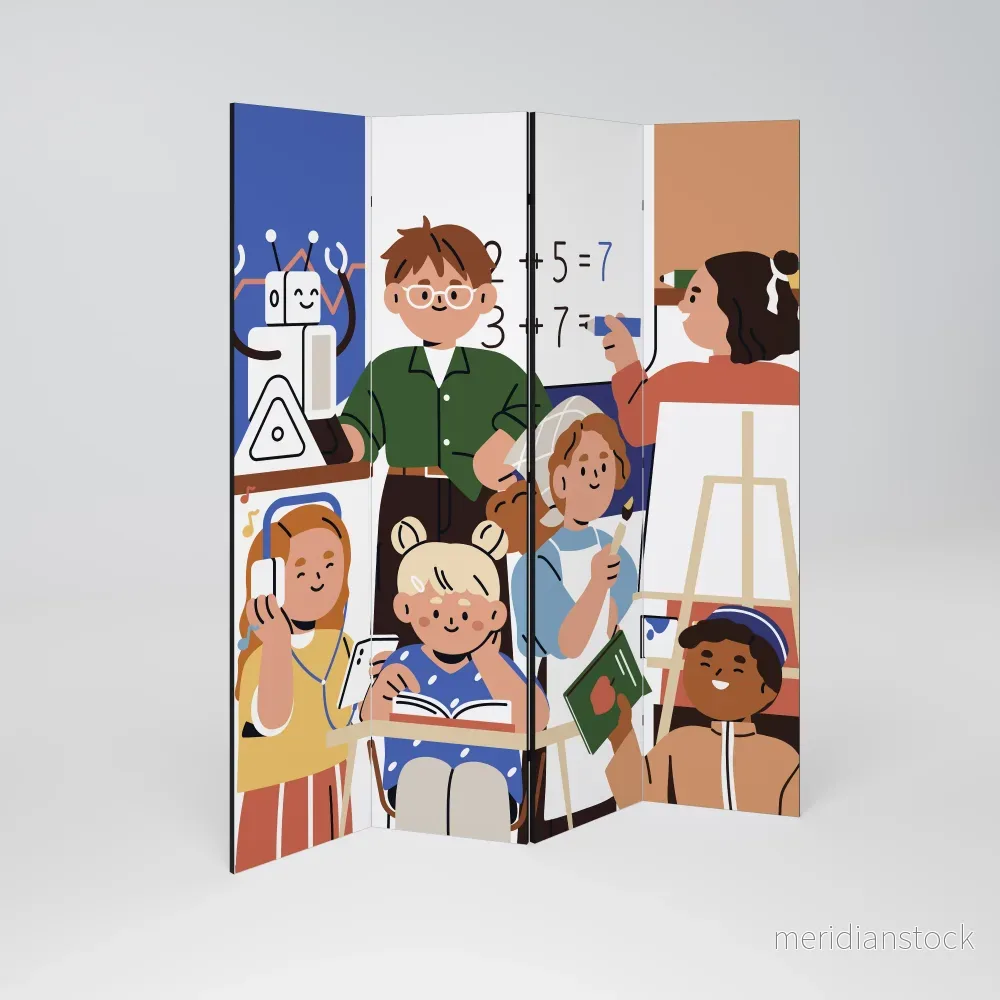 SCHOOL VIBE Rumsavdelare 4 paneler - Bild 2