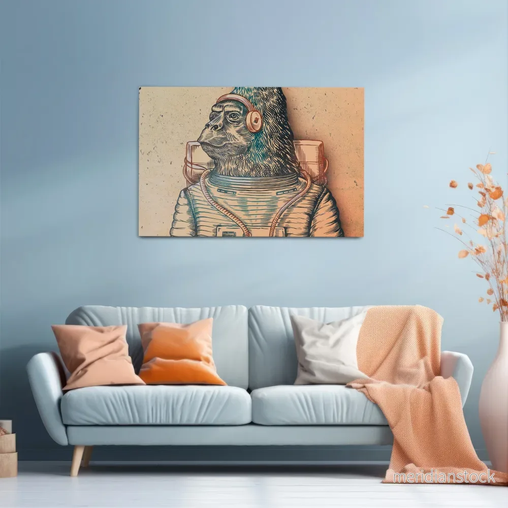 GORILLA GROOVE Horizontal Canvas Print - Bild 2