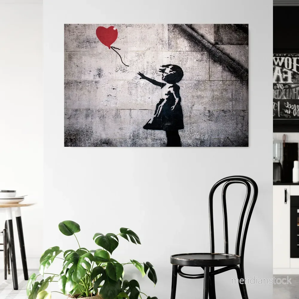 BALLON GIRL (BANKSY) Horizontal Canvas Print - Bild 2