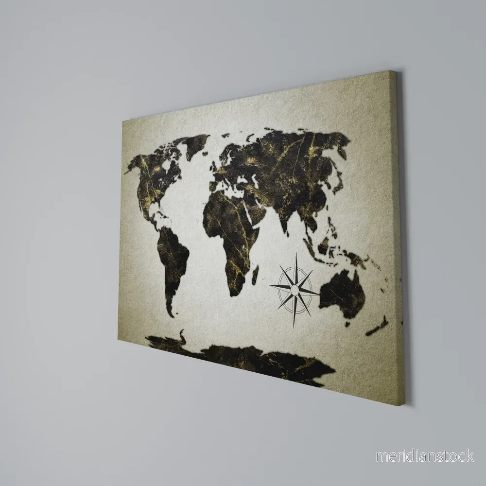 GOLDEN LINES GLOBE Horizontal Canvas Print - Bild 3
