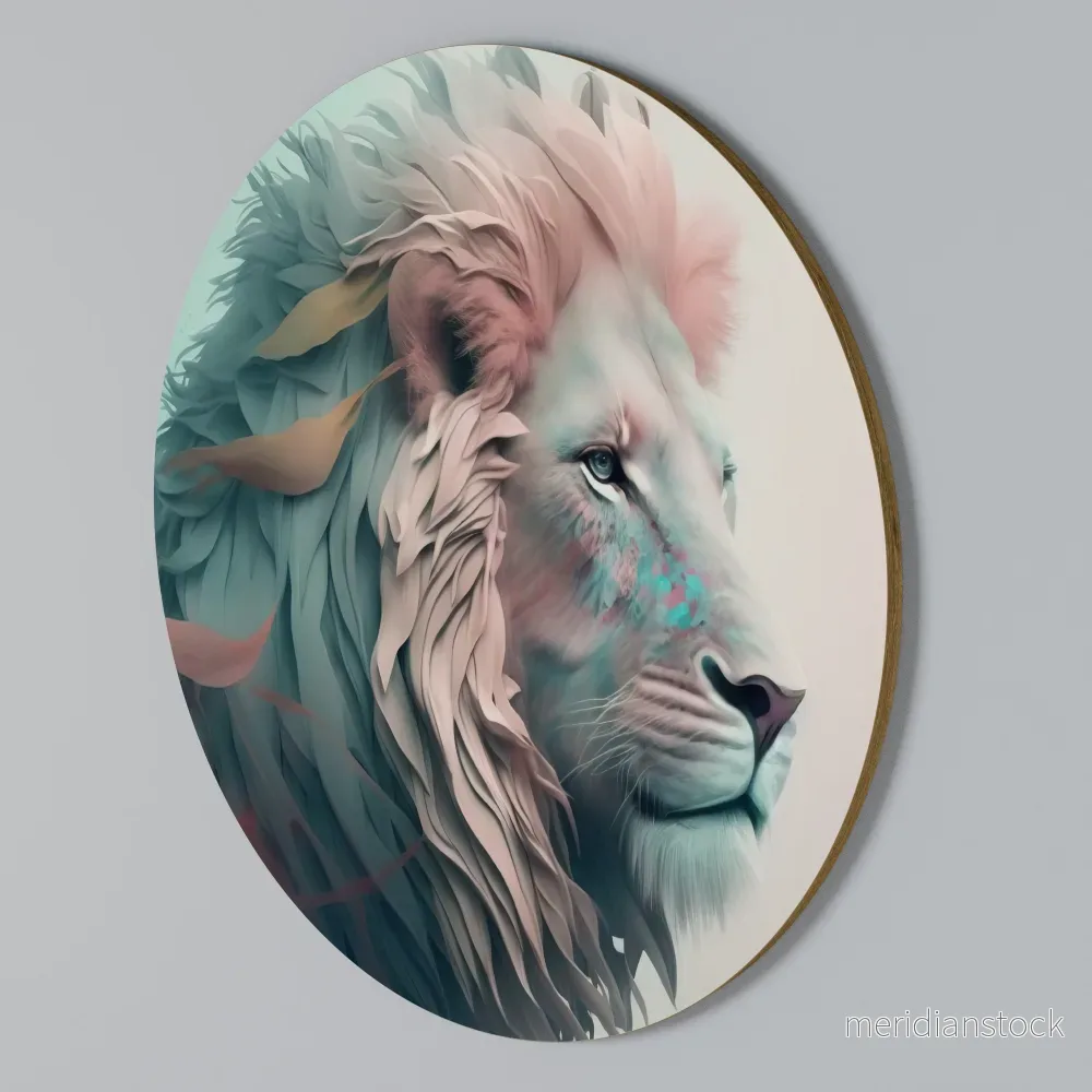 LUMINOUS LION MAJESTY Rund väggdekor LUMINOUS LION MAJESTY Rund väggdekor