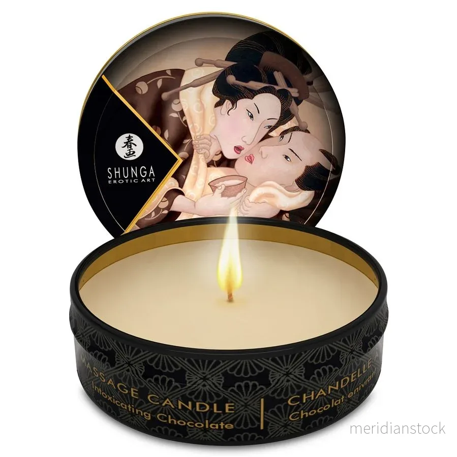 SHUNGA - MINI CARESS BY CANDELIGHT CHOCOLATE MASSAGE CANDLE 30 ML - Bild 2