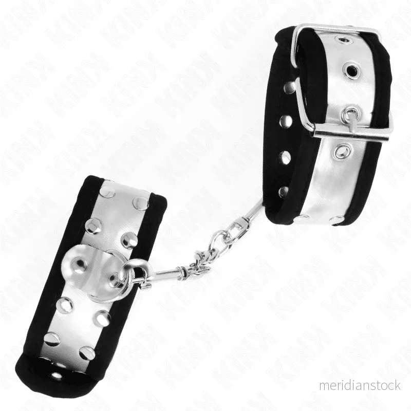 KINK - THIN WRIST RESTRAINTS BLACK / SILVER 30 X 4 CM - Bild 2