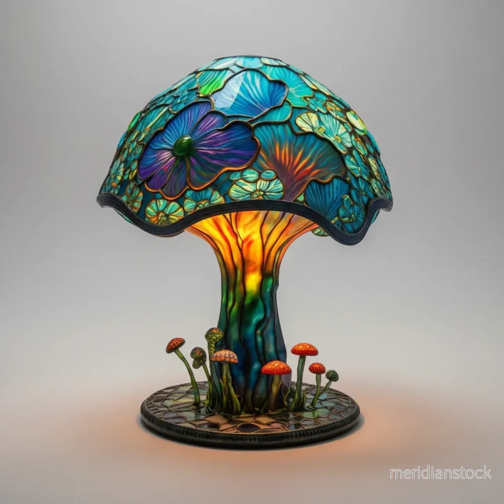 Färgglad glasbordslampa - Glowmoss - Bild 2