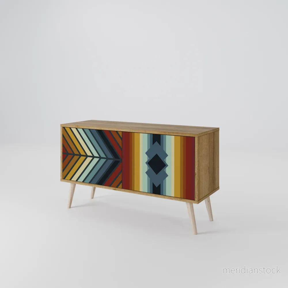 INDIGENOUS ZIGZAG Kompakt TV-bänk med 2 dörrar INDIGENOUS ZIGZAG Kompakt TV-bänk med 2 dörrar