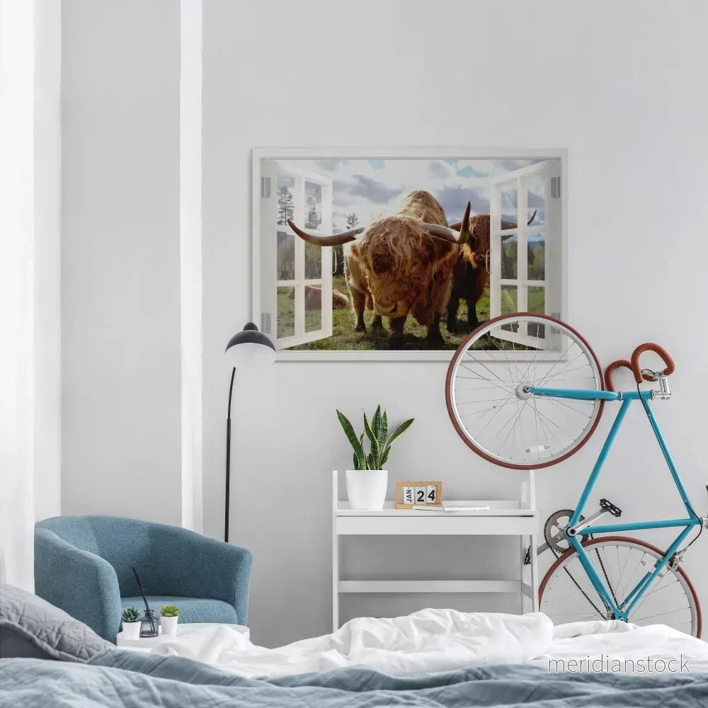 BOVINE WINDOW VISTA Horizontal Canvas Print BOVINE WINDOW VISTA Horizontal Canvas Print