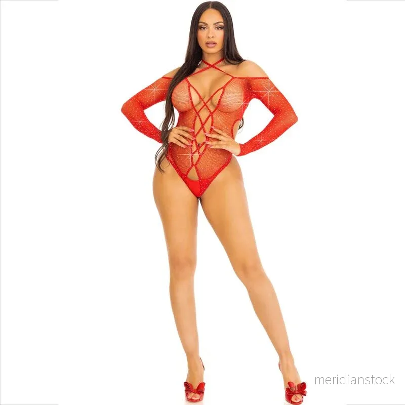 LEG AVENUE - BODY CROTHLESS WITH GLOSS RED - Bild 3