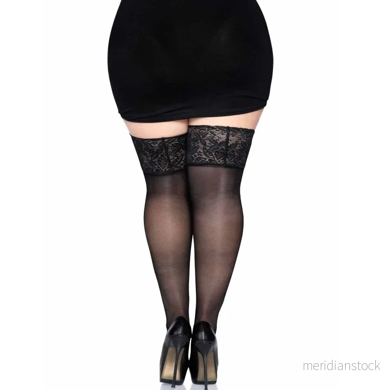LEG AVENUE - STAY UPS SHEER THIGH HIGH PLUS SIZE