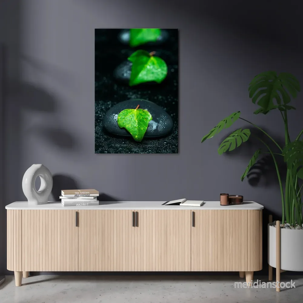 RAINDROPS ON STONE Vertical Canvas Print - Bild 2