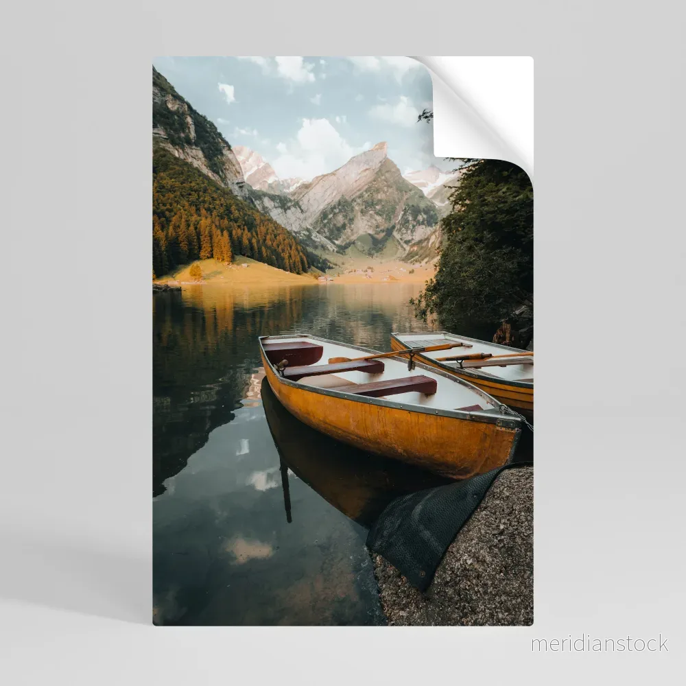 TRANQUIL LAKE JOURNEY Självhäftande Vertikal Poster