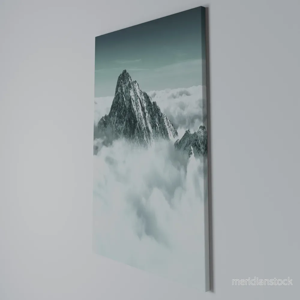 CLOUD-KISSED PEAK Vertical Canvas Print - Bild 3